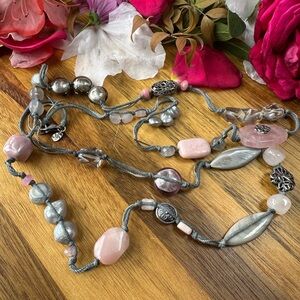 Silpada soapstone and sterling silver Necklace 40” long